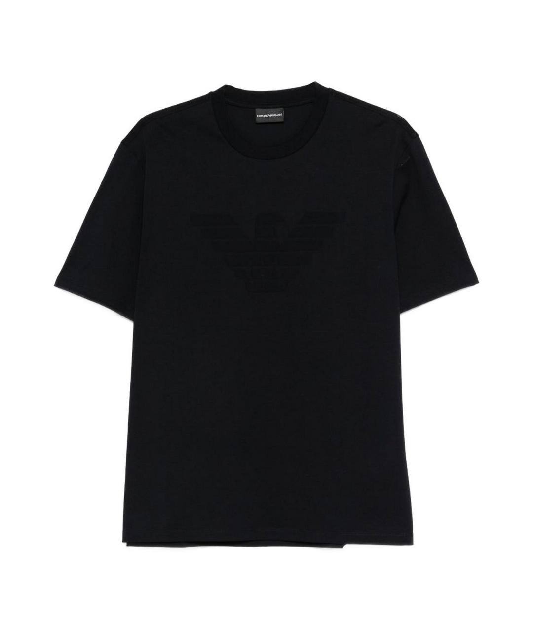 EMPORIO ARMANI Синяя хлопковая футболка, фото 1