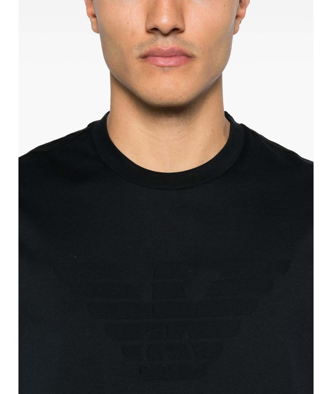 EMPORIO ARMANI Синяя хлопковая футболка, фото 2