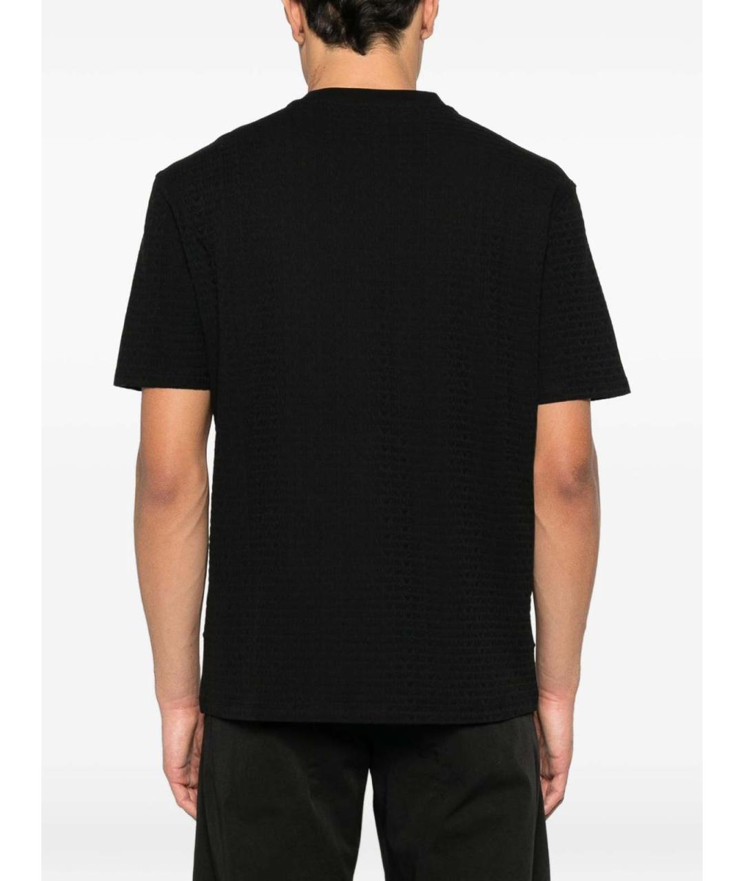 EMPORIO ARMANI Черная хлопковая футболка, фото 4