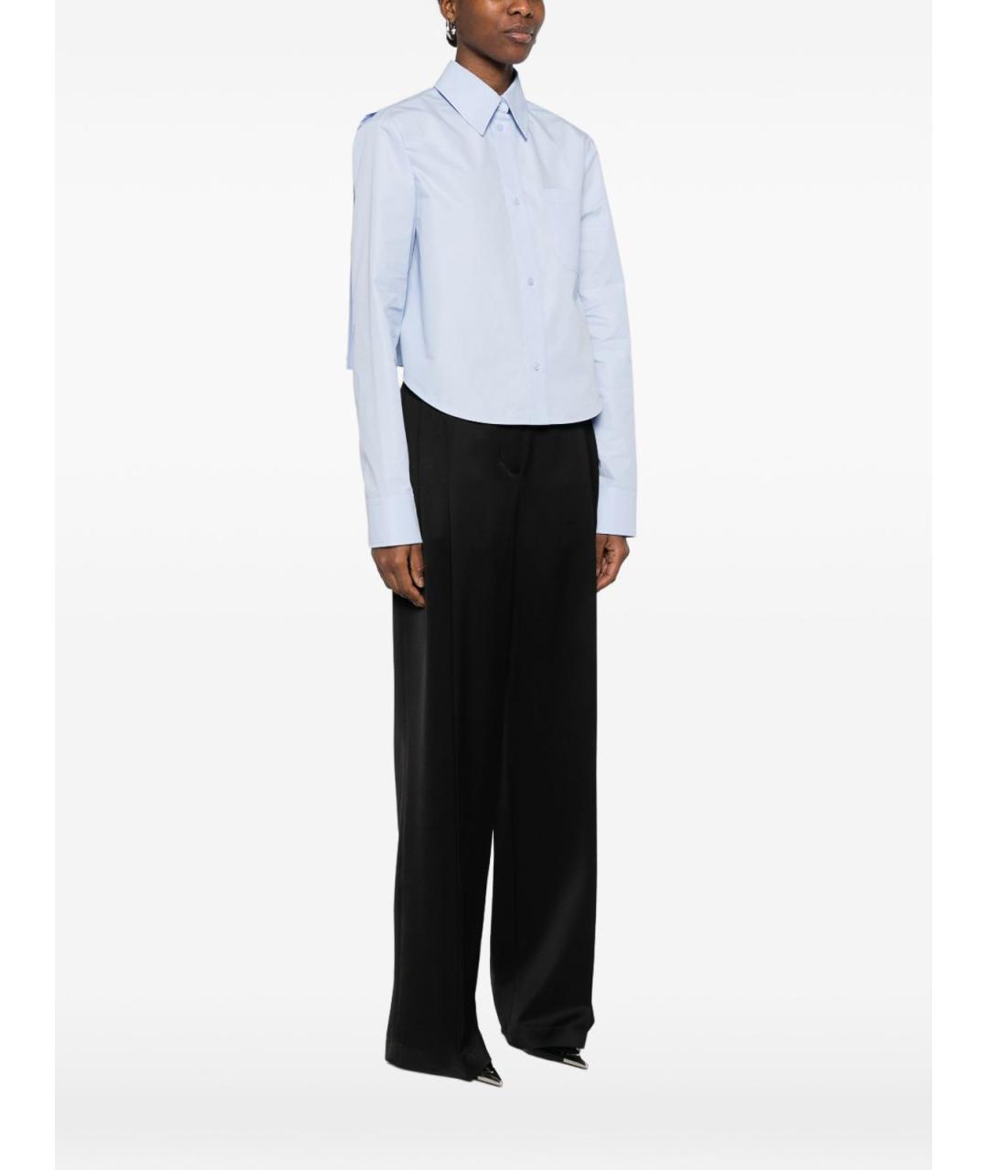 SPORTMAX Голубая хлопковая рубашка, фото 4
