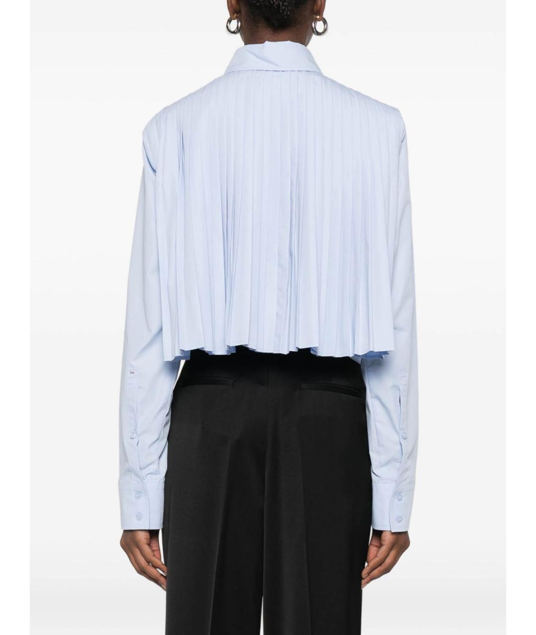 SPORTMAX Голубая хлопковая рубашка, фото 5