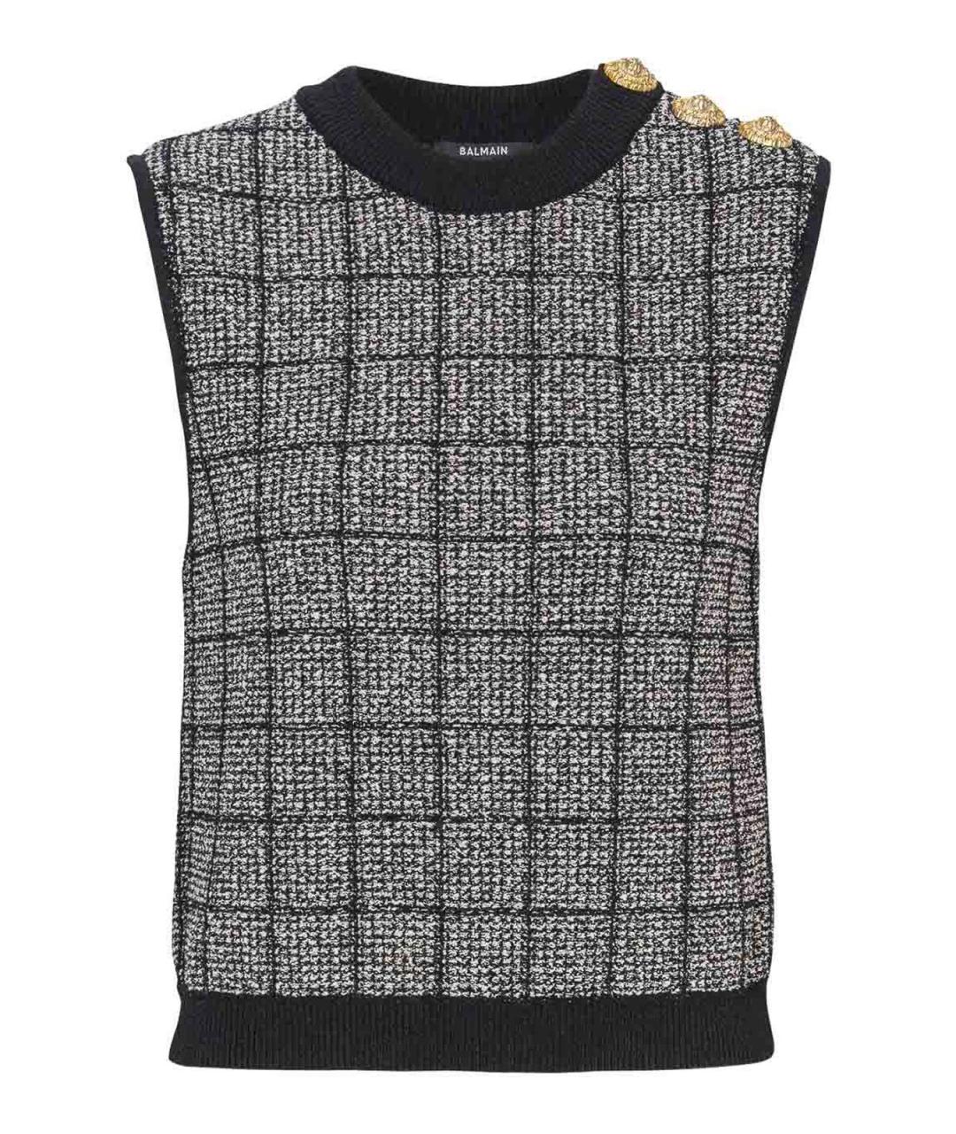 BALMAIN Черная хлопковая жилетка, фото 1
