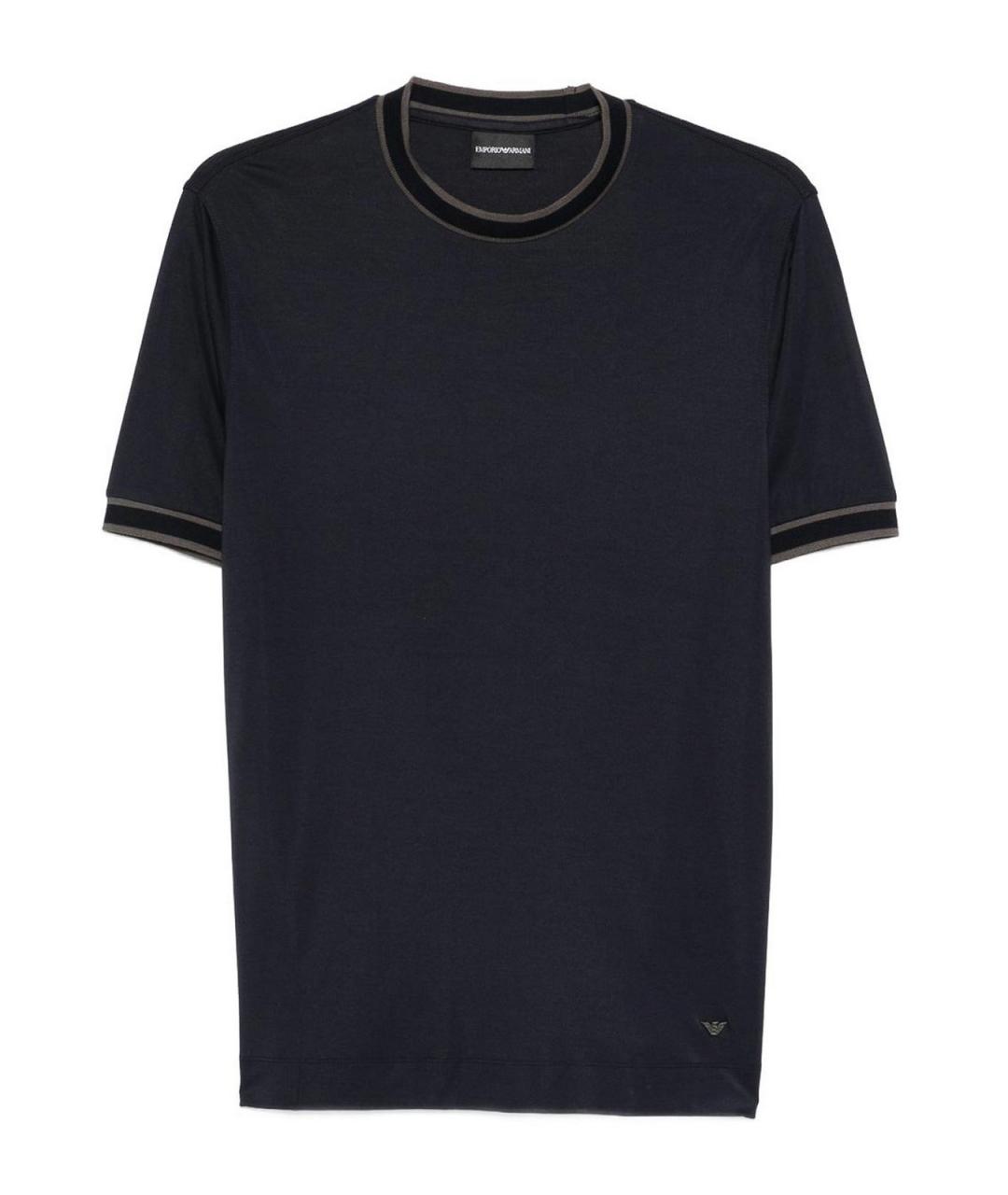 EMPORIO ARMANI Синяя синтетическая футболка, фото 1