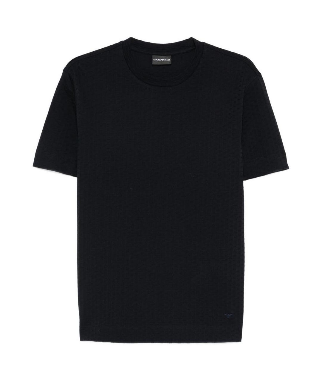 EMPORIO ARMANI Синяя хлопковая футболка, фото 1