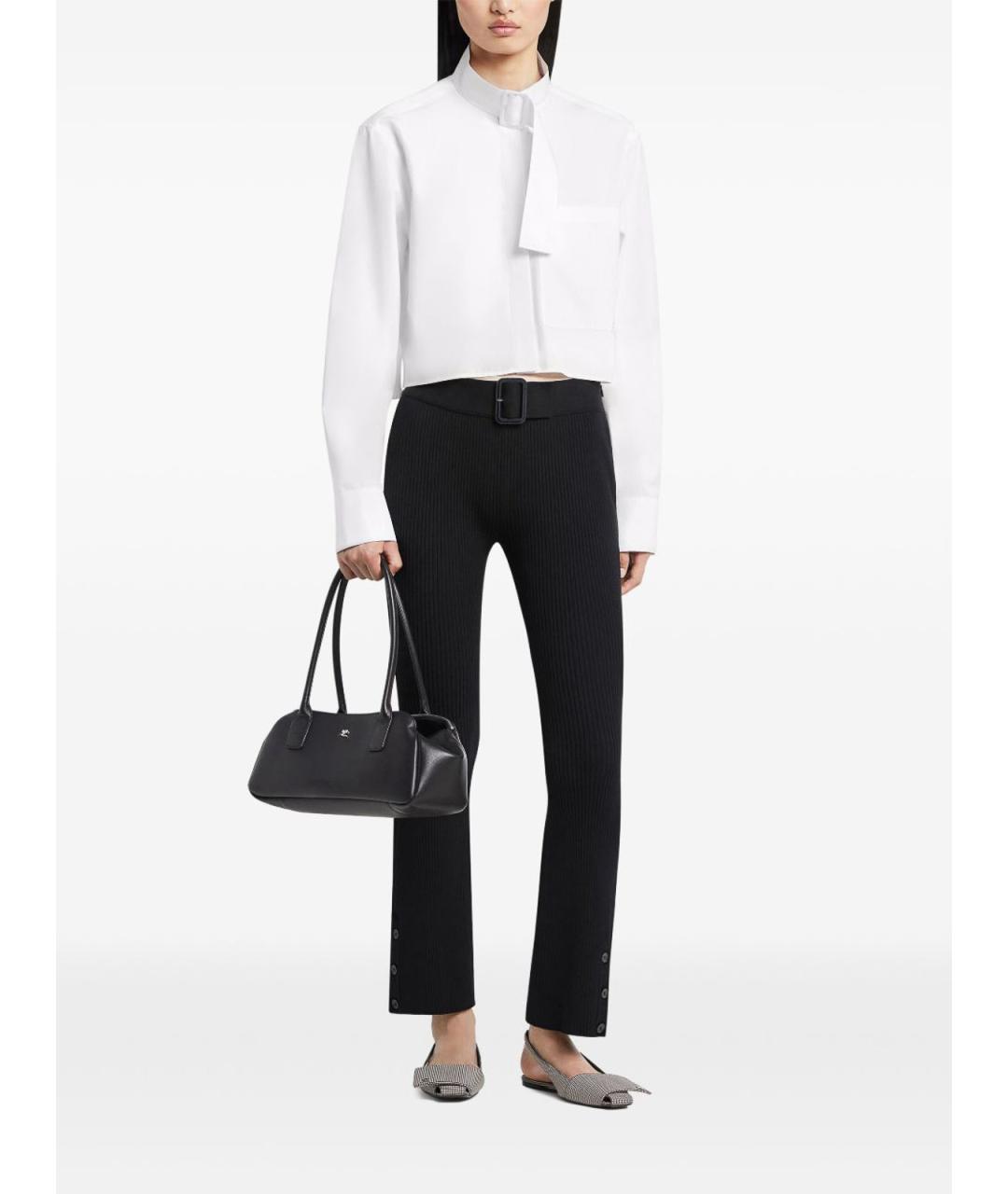 COURREGES Черные полиэстеровые брюки широкие, фото 4