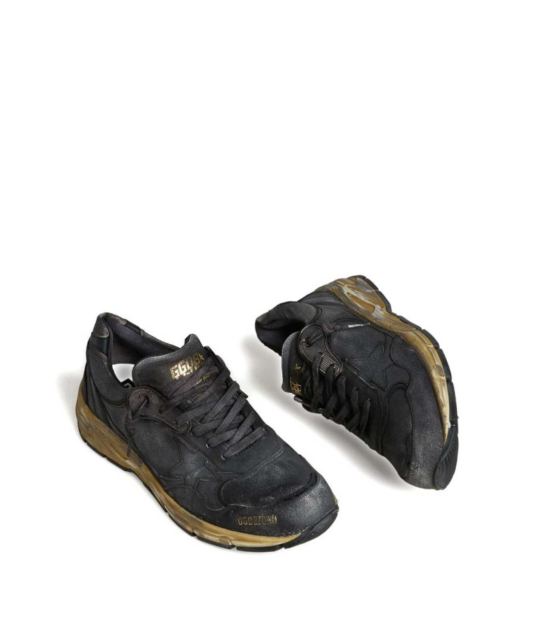 GOLDEN GOOSE DELUXE BRAND Черные кожаные низкие кроссовки / кеды, фото 4