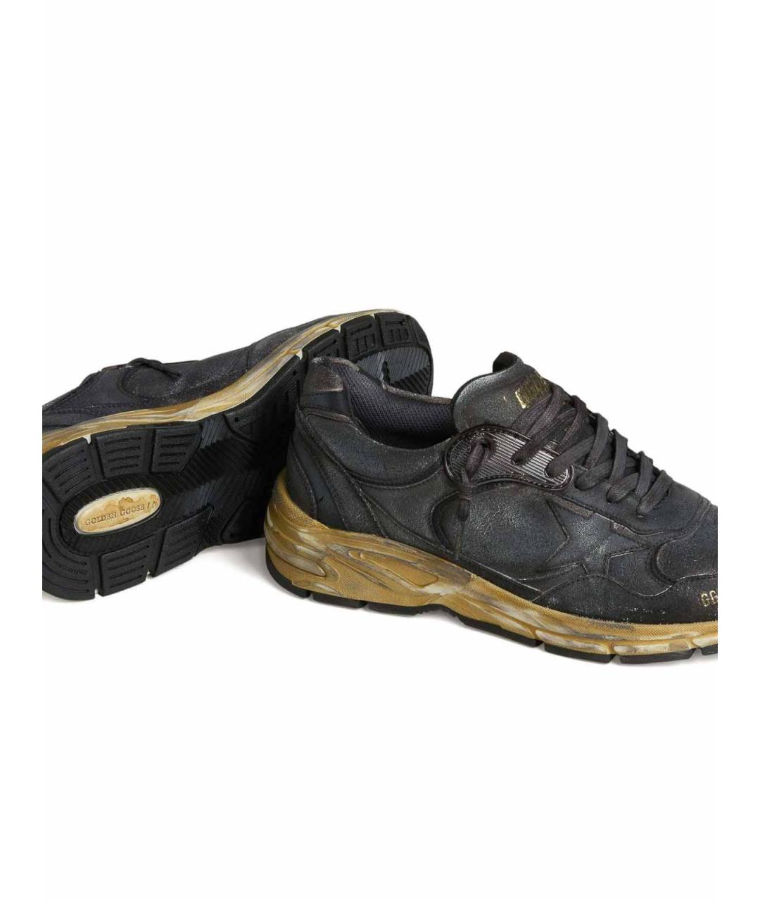 GOLDEN GOOSE DELUXE BRAND Черные кожаные низкие кроссовки / кеды, фото 3