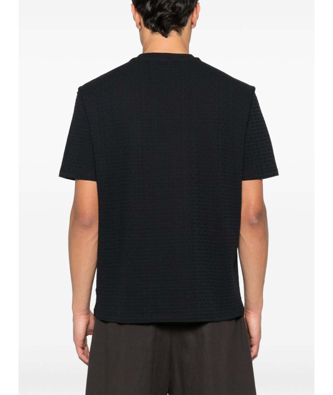 EMPORIO ARMANI Черная хлопковая футболка, фото 5