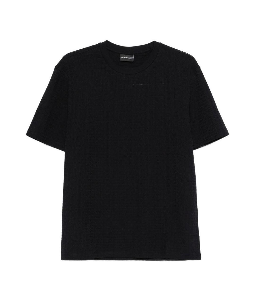 EMPORIO ARMANI Черная хлопковая футболка, фото 1