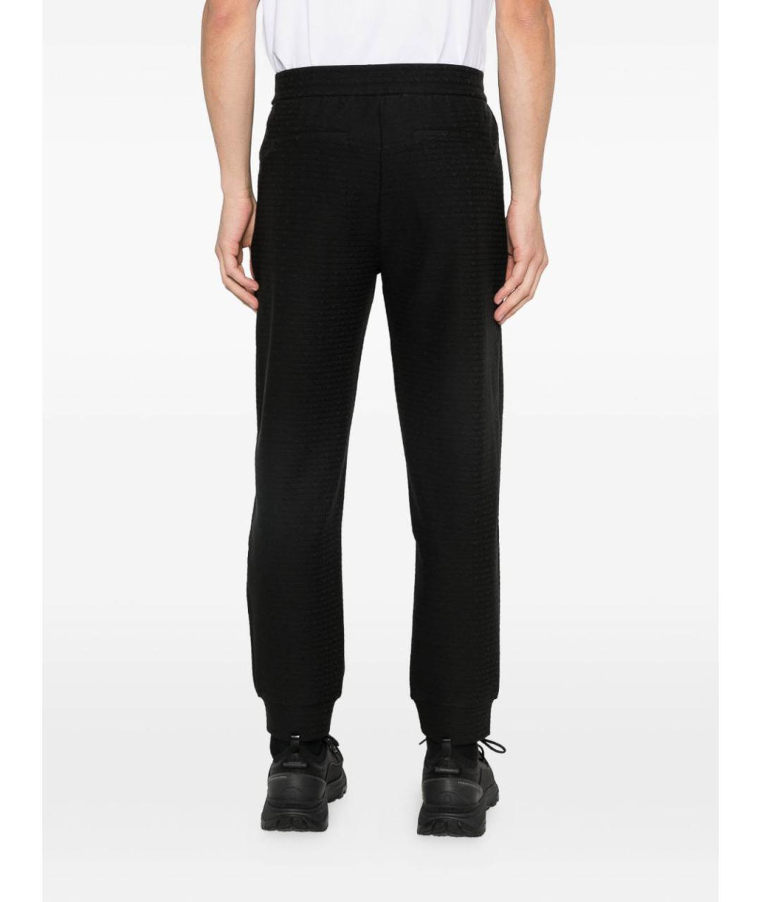 EMPORIO ARMANI Черные хлопковые повседневные брюки, фото 3
