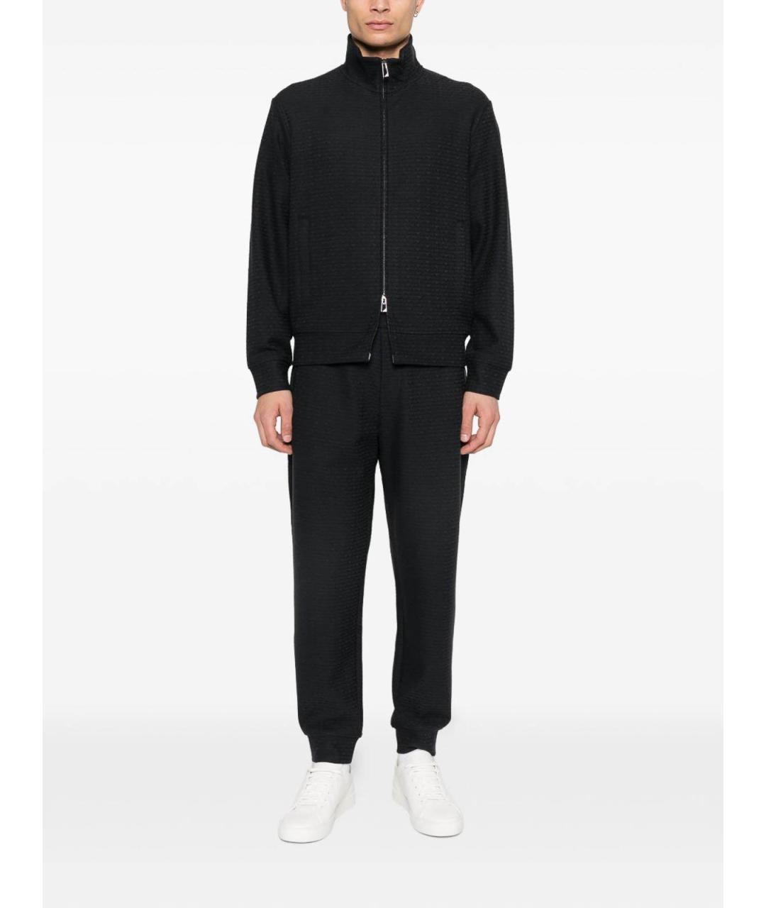 EMPORIO ARMANI Темно-синие хлопковые повседневные брюки, фото 3