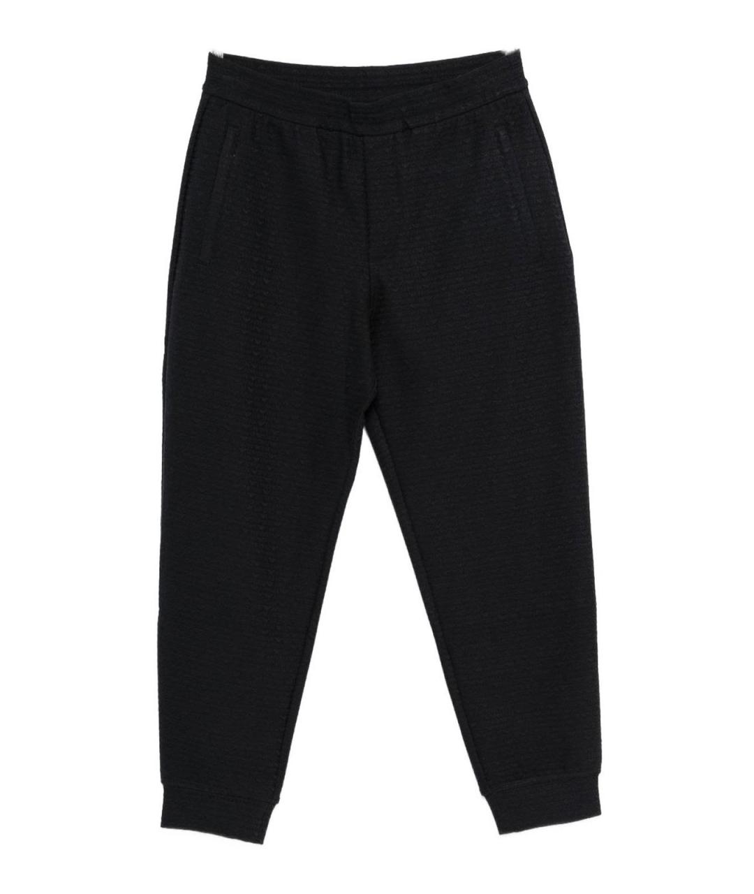 EMPORIO ARMANI Темно-синие хлопковые повседневные брюки, фото 1