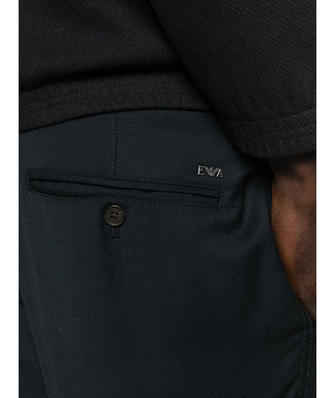 EMPORIO ARMANI Синие шерстяные повседневные брюки, фото 2