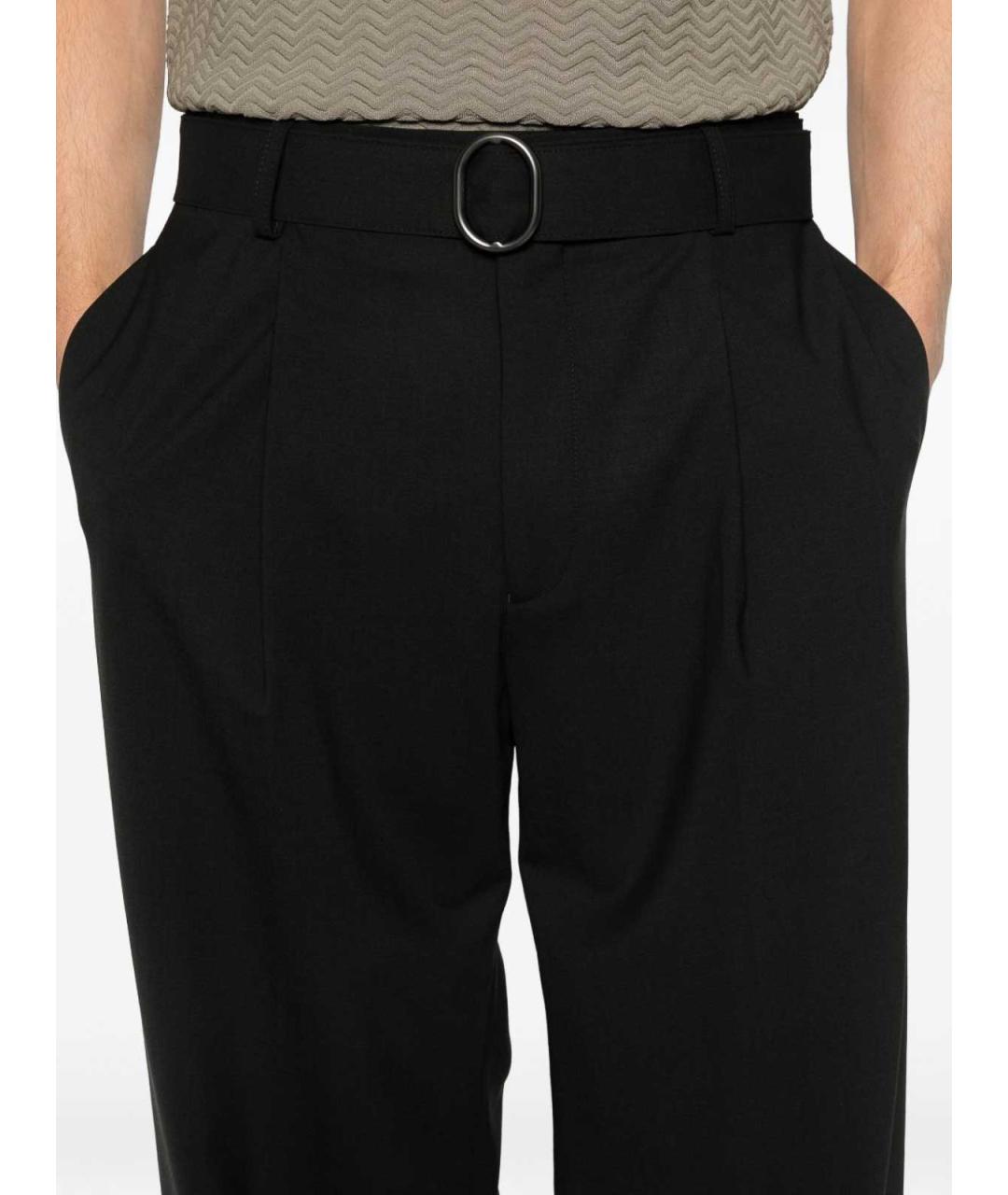 ARMANI EXCHANGE Черные шерстяные повседневные брюки, фото 3
