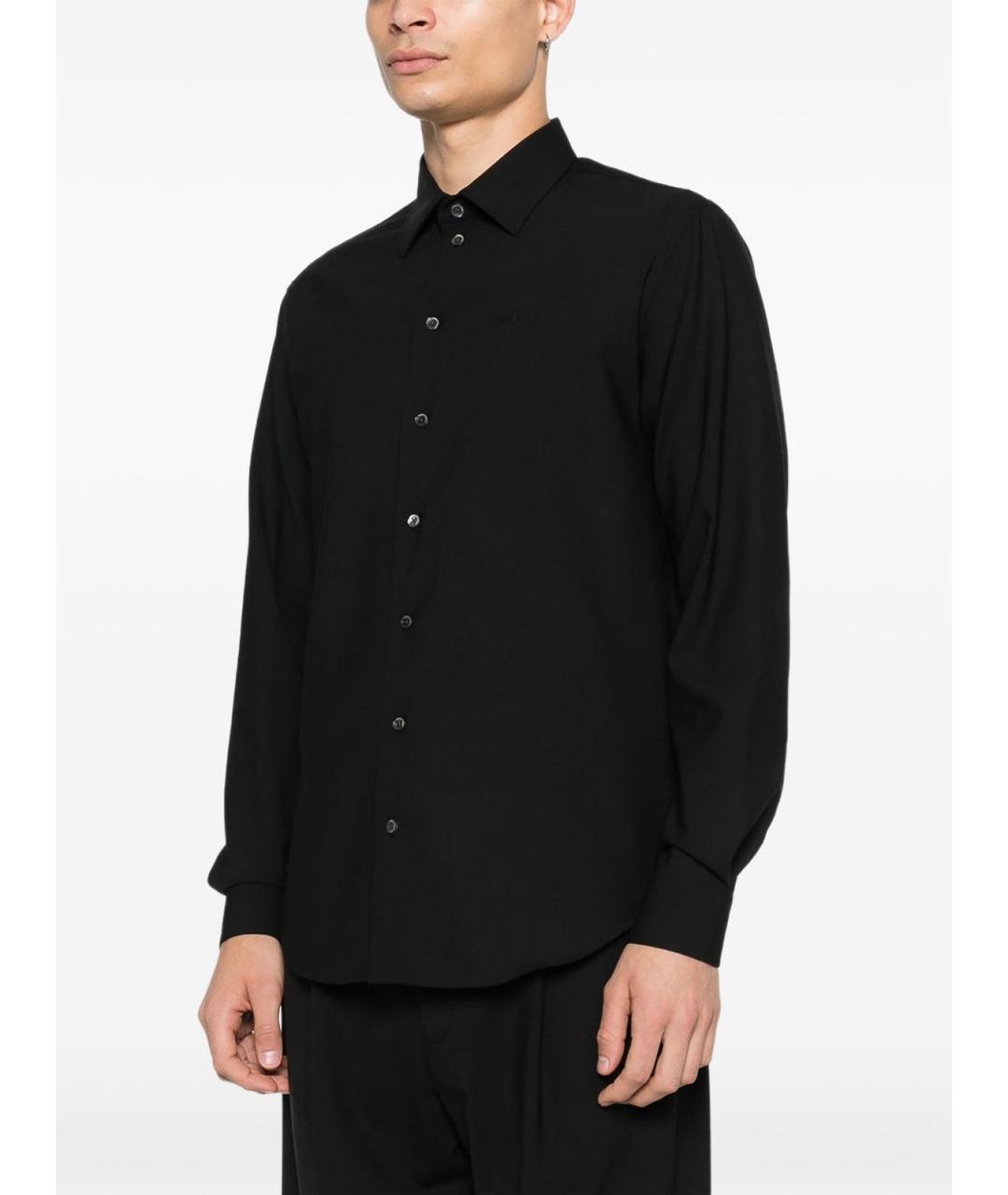 ARMANI EXCHANGE Черная шерстяная классическая рубашка, фото 4