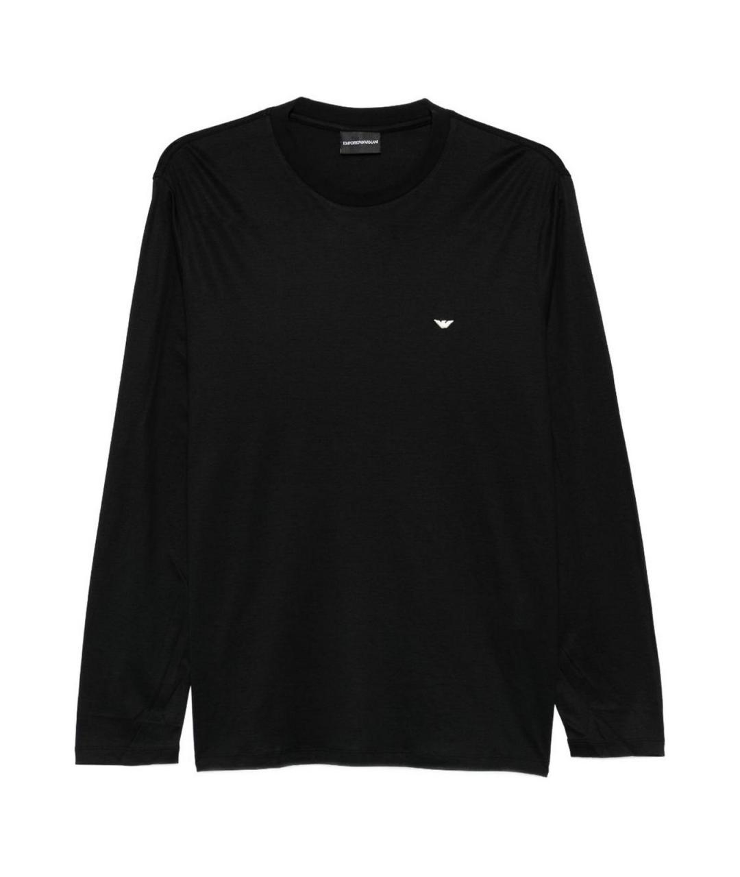 EMPORIO ARMANI Черная хлопковая футболка, фото 1