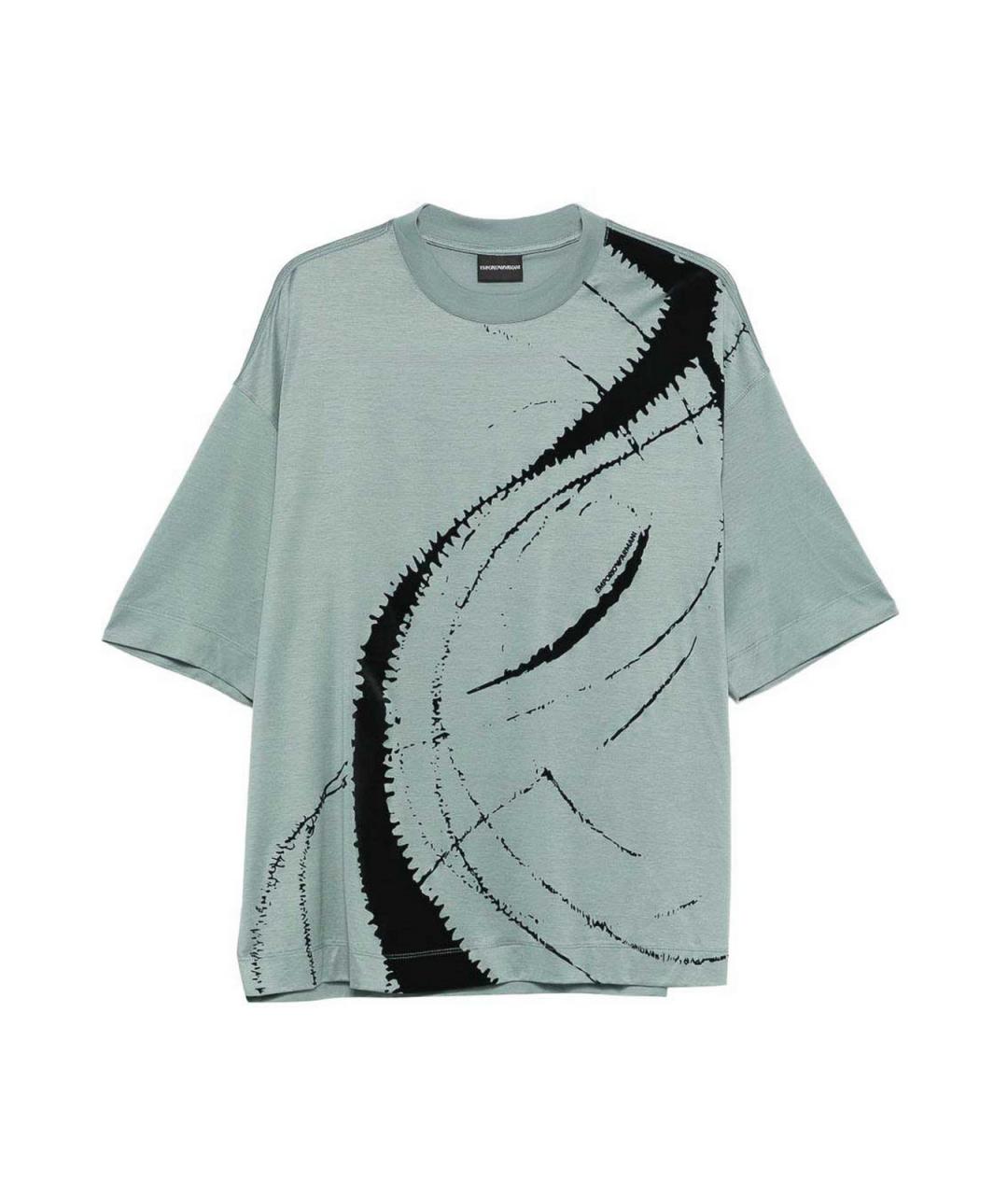 EMPORIO ARMANI Голубая хлопковая футболка, фото 1