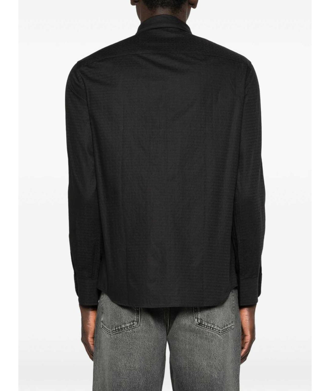 EMPORIO ARMANI Черная хлопковая классическая рубашка, фото 3