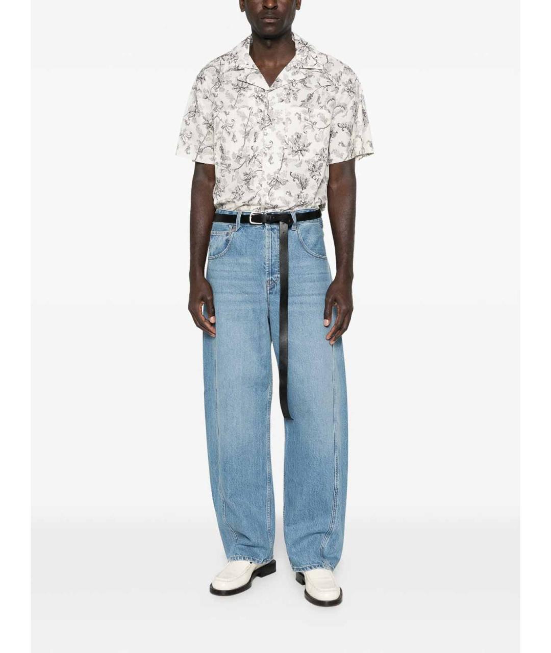 JACQUEMUS Голубые хлопковые прямые джинсы, фото 3