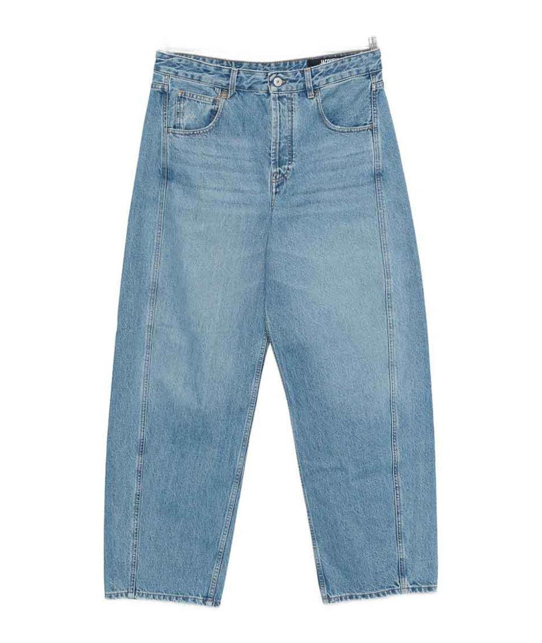 JACQUEMUS Голубые хлопковые прямые джинсы, фото 6