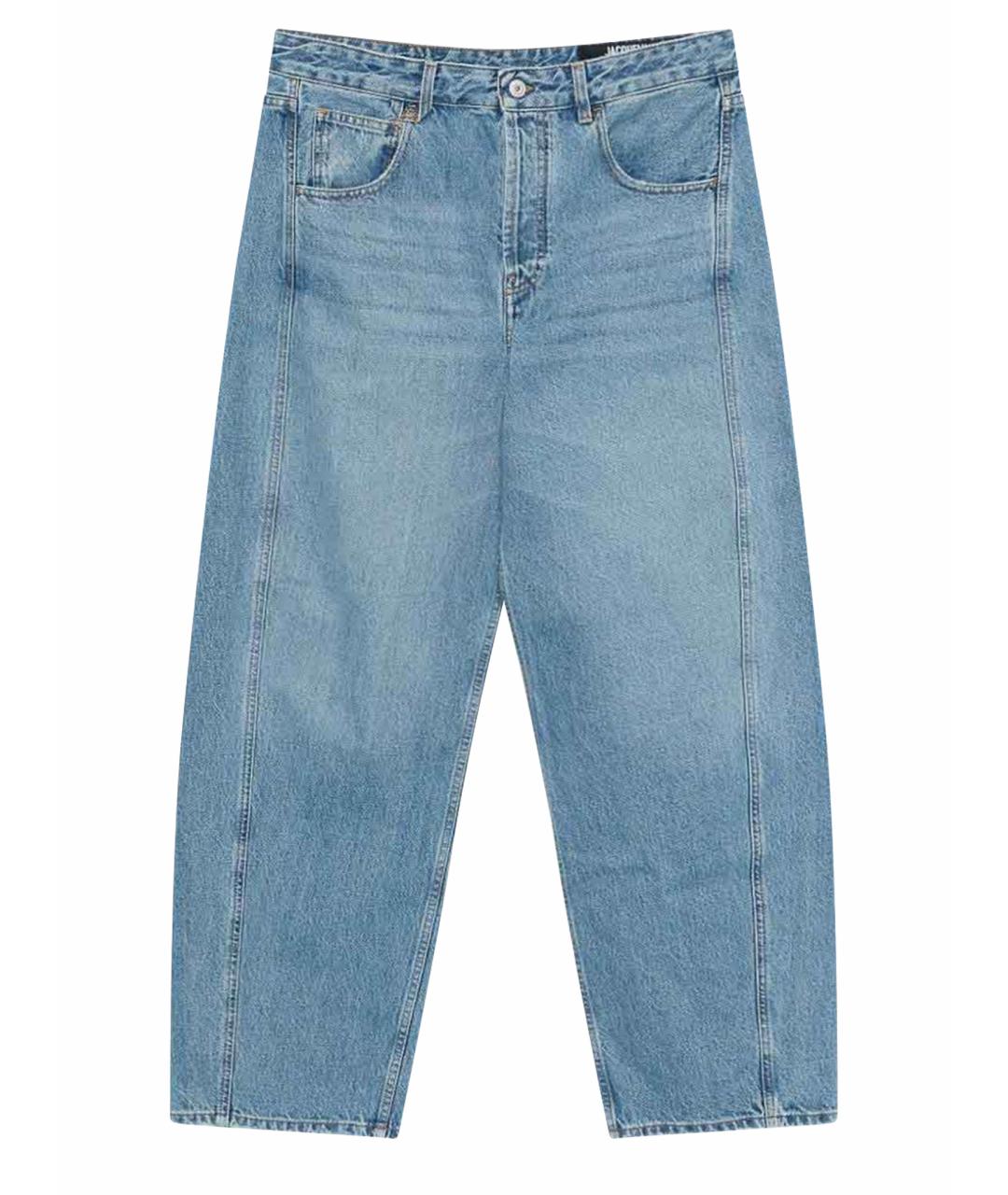JACQUEMUS Голубые хлопковые прямые джинсы, фото 1