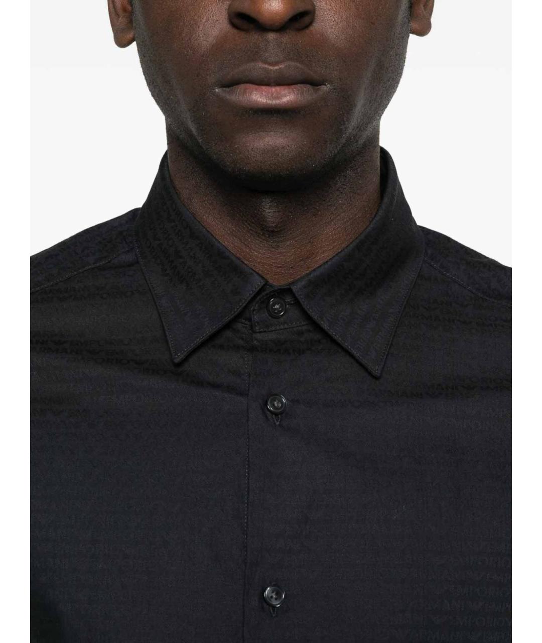 EMPORIO ARMANI Синяя хлопковая классическая рубашка, фото 2