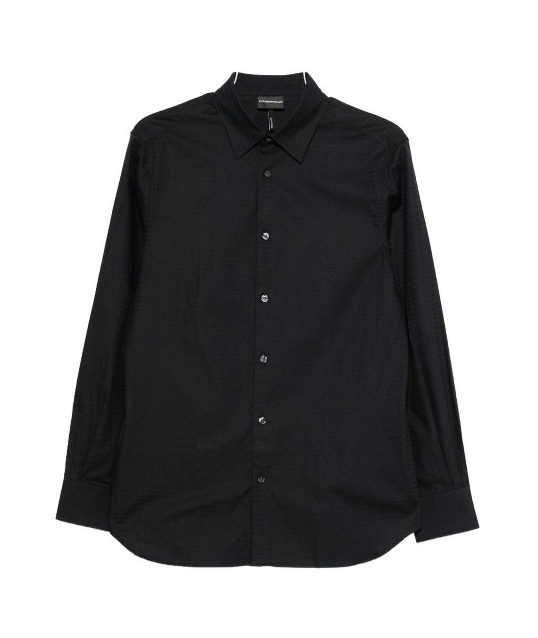 EMPORIO ARMANI Синяя хлопковая классическая рубашка, фото 1