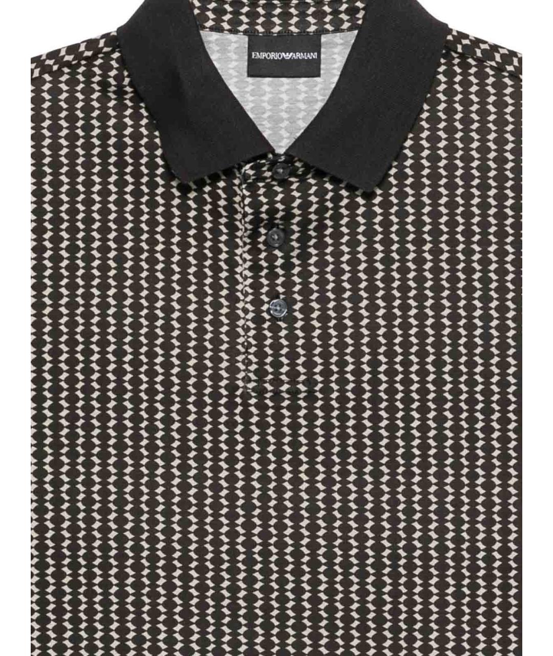 EMPORIO ARMANI Коричневое поло с коротким рукавом, фото 3