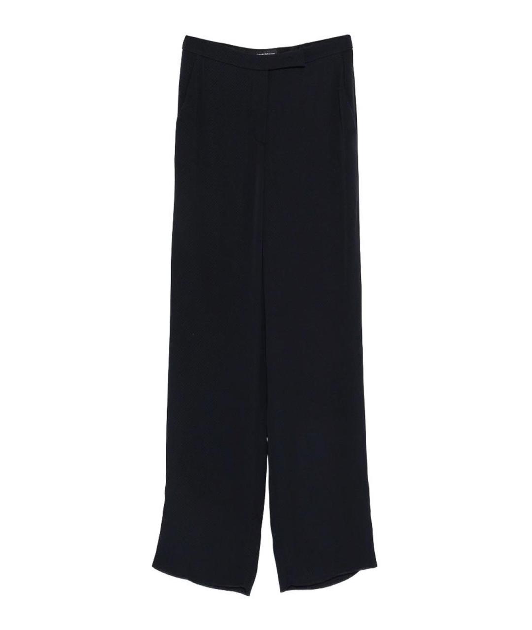EMPORIO ARMANI Синие вискозные брюки широкие, фото 1