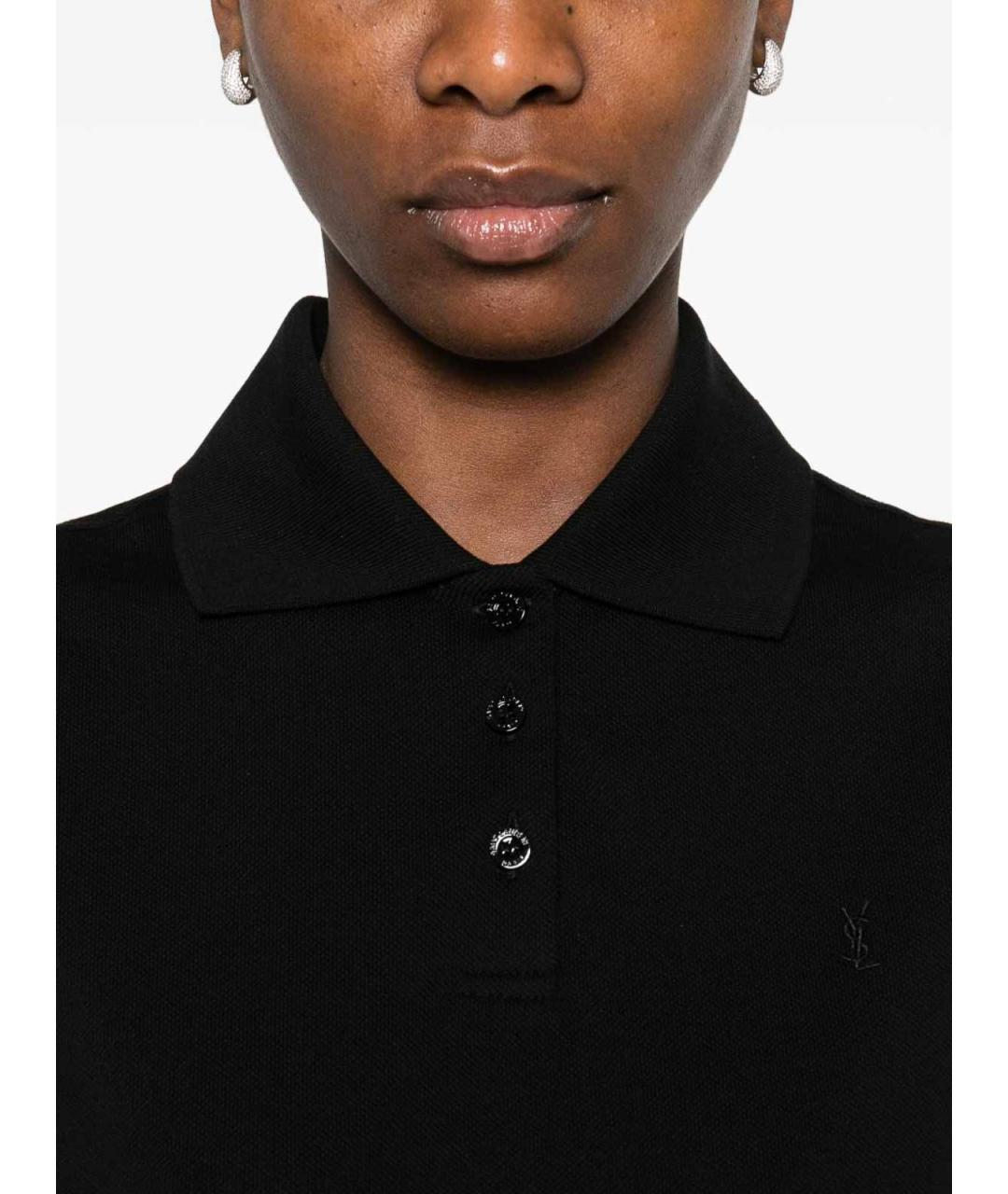 SAINT LAURENT Черная хлопковая футболка, фото 4
