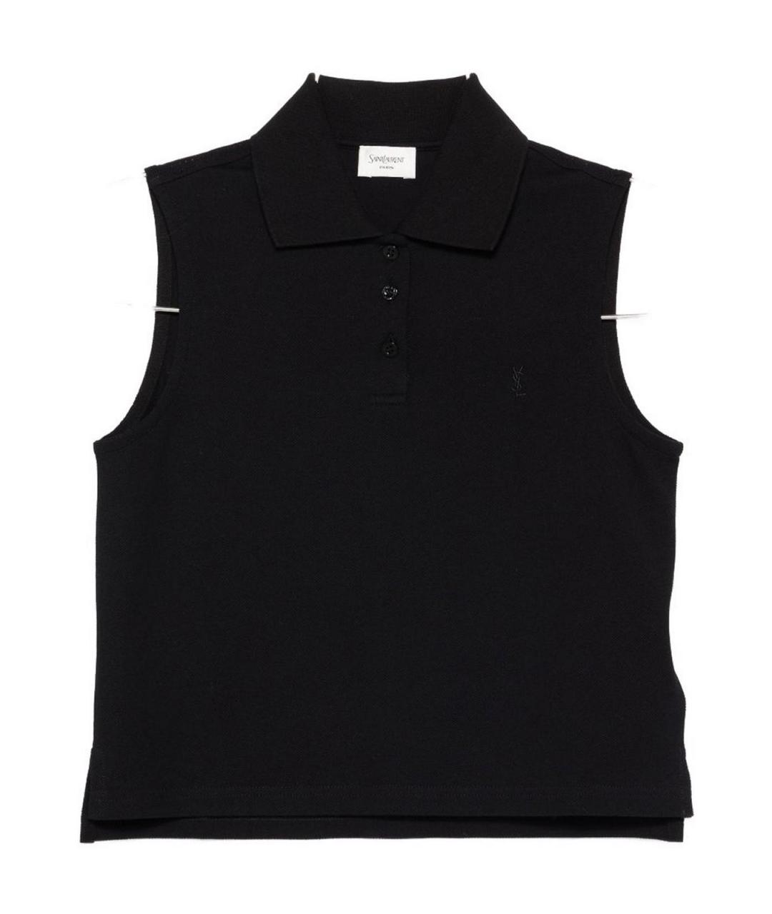 SAINT LAURENT Черная хлопковая футболка, фото 1