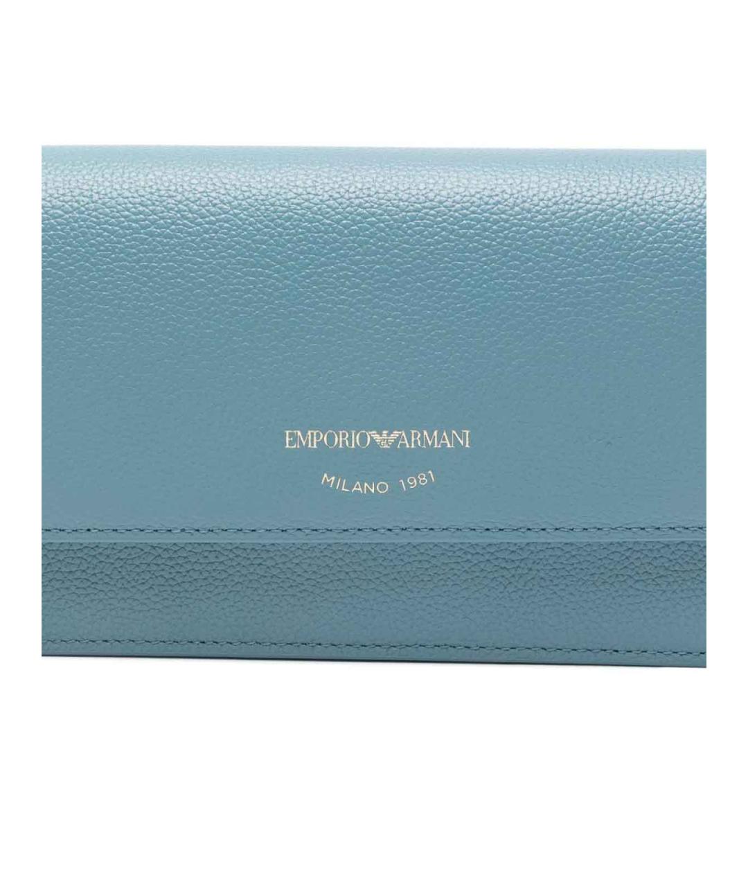 EMPORIO ARMANI Синий кожаный кошелек, фото 3
