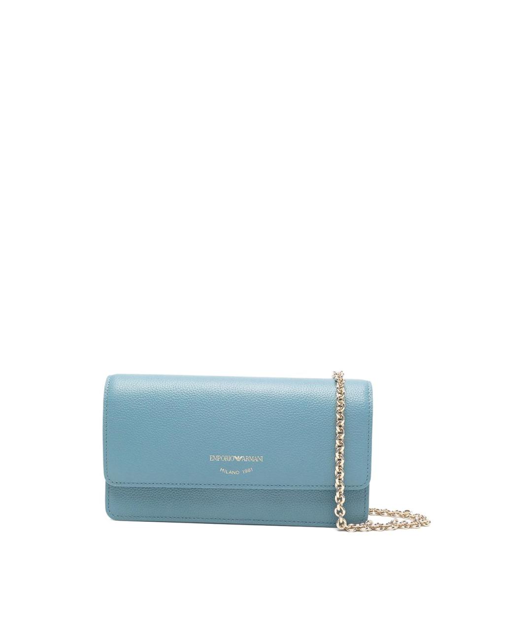 EMPORIO ARMANI Синий кожаный кошелек, фото 6