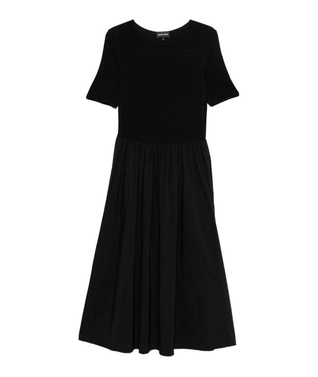 EMPORIO ARMANI Черное вискозное повседневное платье, фото 1