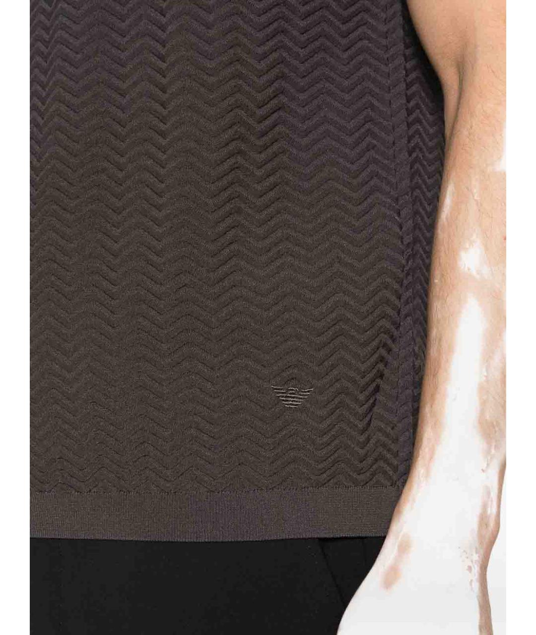 EMPORIO ARMANI Антрацитовая вискозная футболка, фото 3