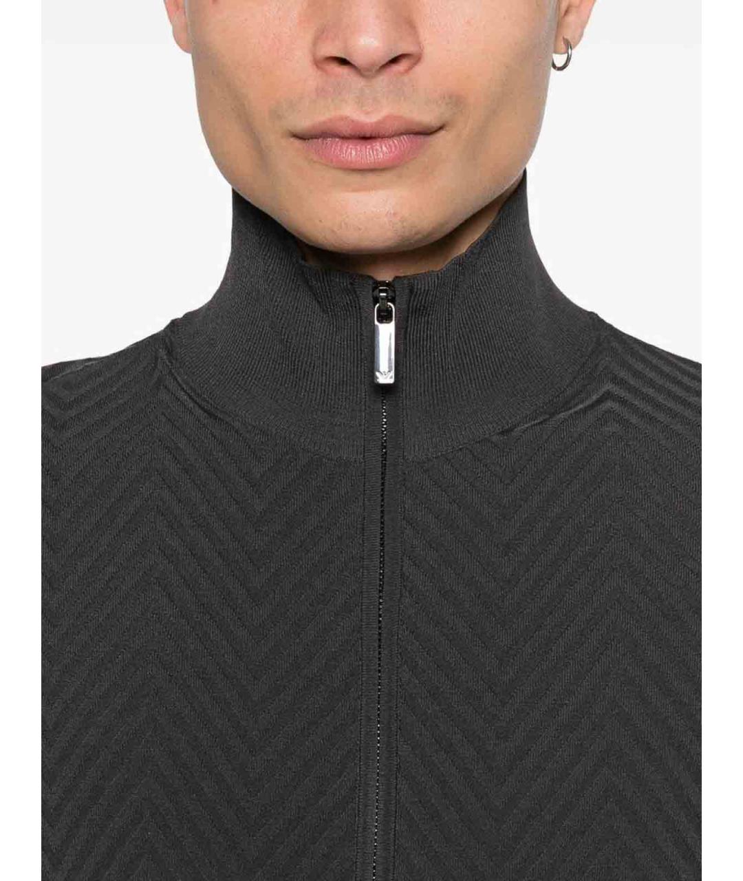 EMPORIO ARMANI Черный полиэстеровый кардиган, фото 3