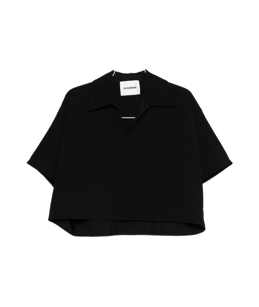 JIL SANDER Черная полиамидовая футболка, фото 1