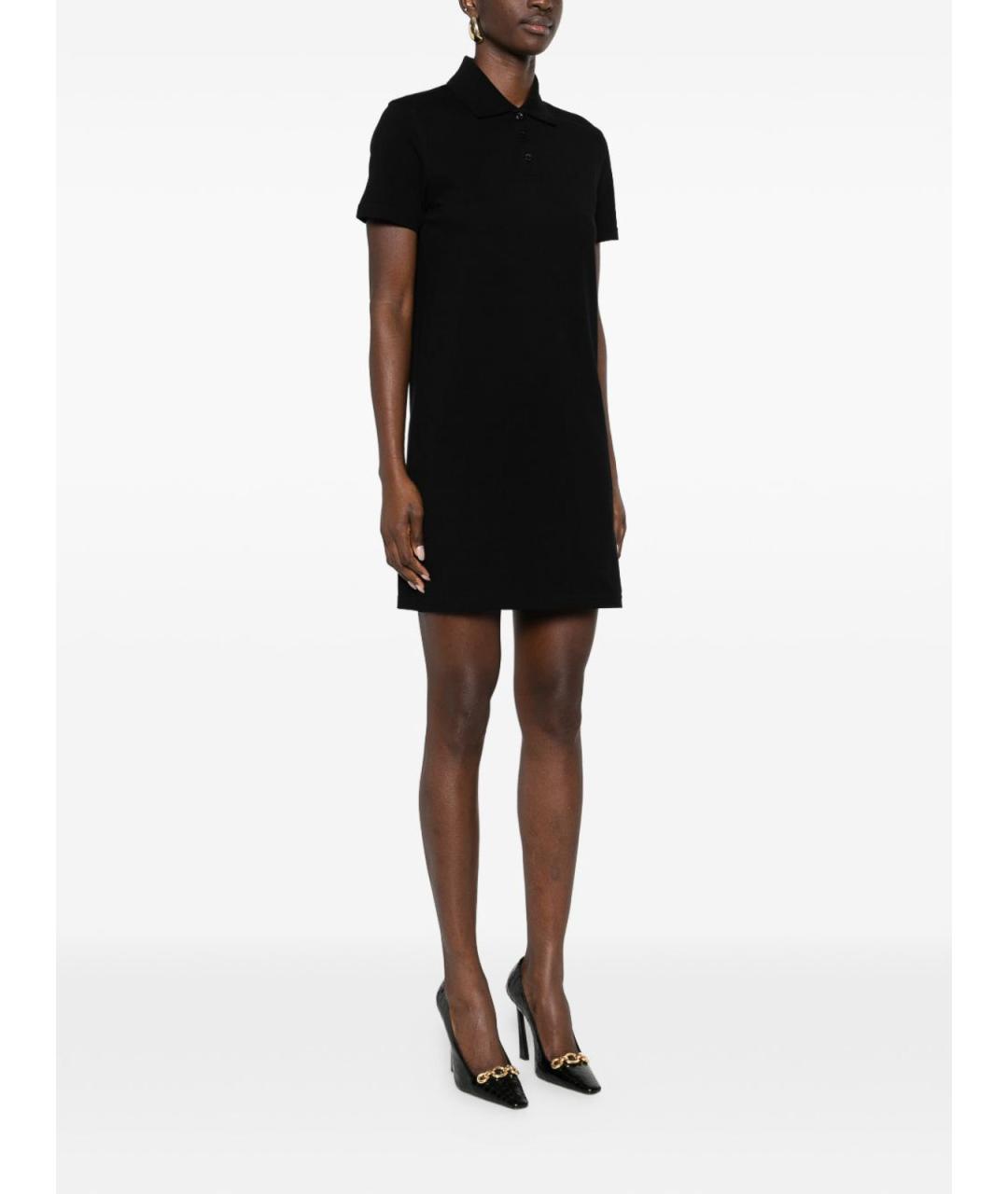 SAINT LAURENT Черное хлопковое повседневное платье, фото 2