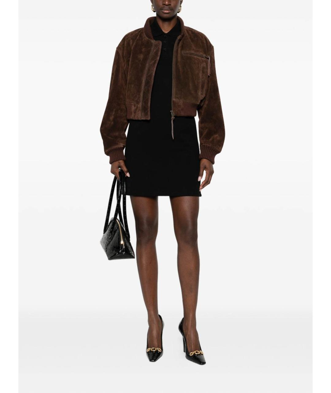 SAINT LAURENT Черное хлопковое повседневное платье, фото 3