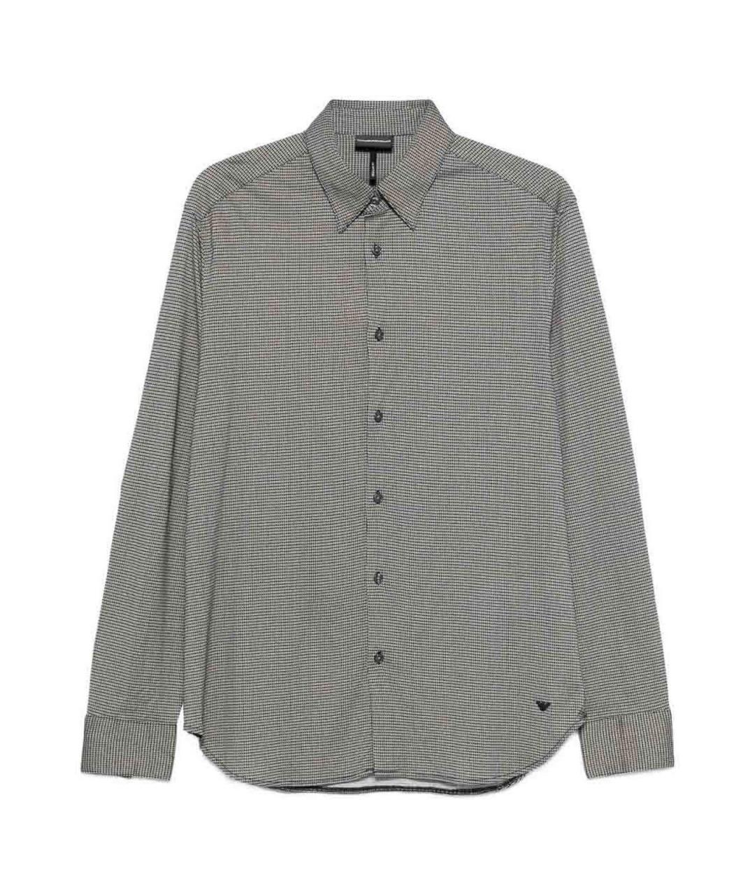 EMPORIO ARMANI Черная хлопковая классическая рубашка, фото 1