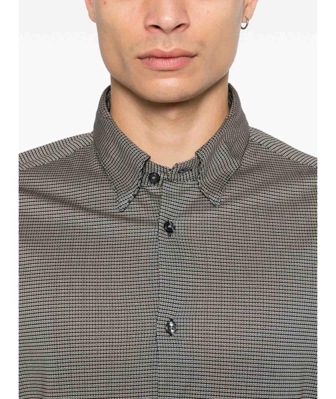 EMPORIO ARMANI Черная хлопковая классическая рубашка, фото 3