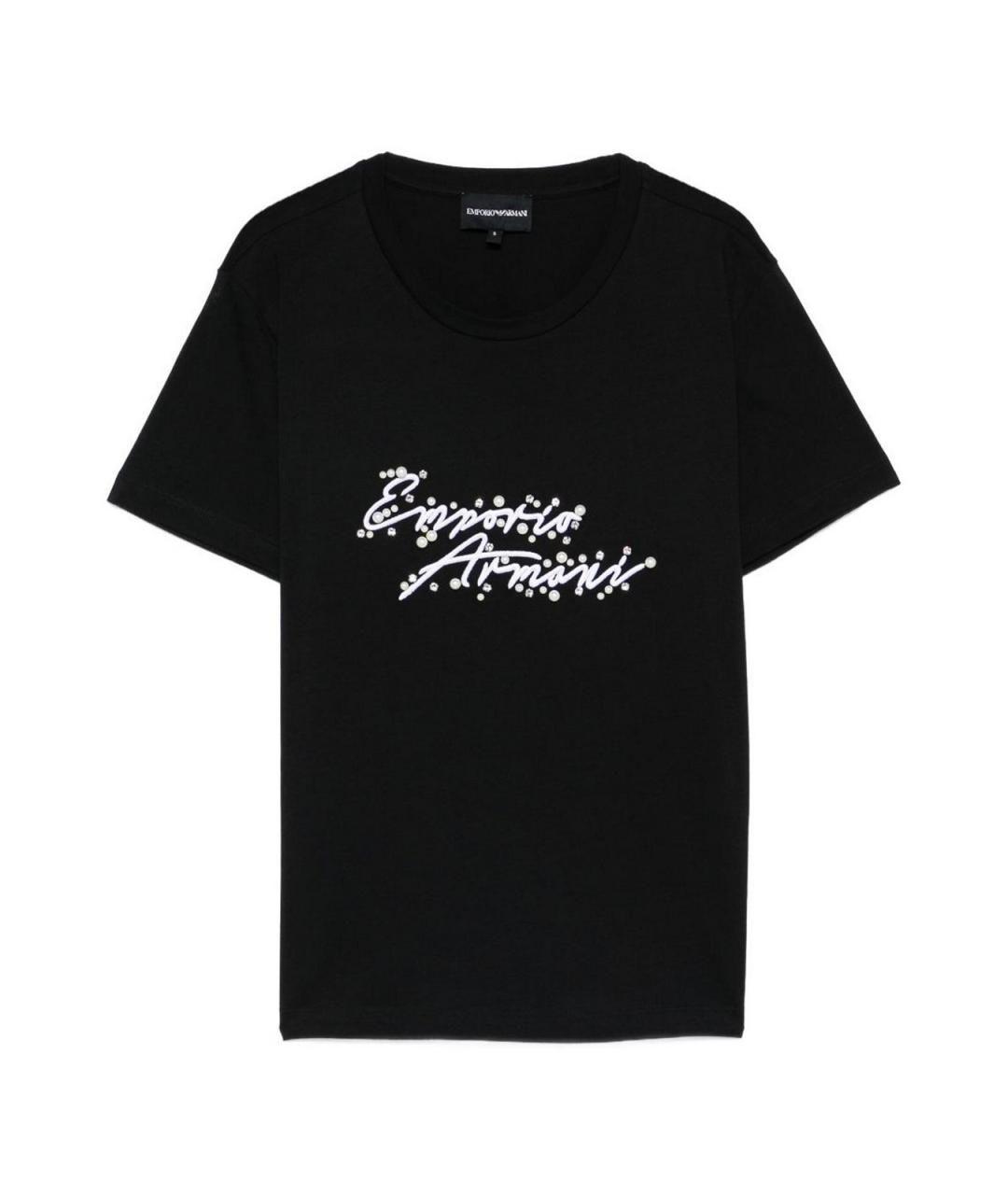 EMPORIO ARMANI Черная хлопковая футболка, фото 1