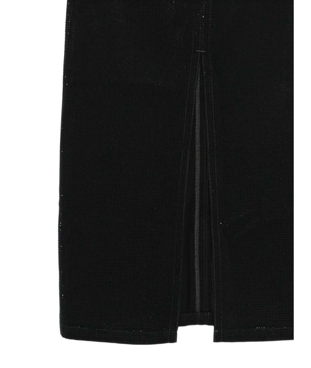 EMPORIO ARMANI Черная хлопковая юбка миди, фото 3