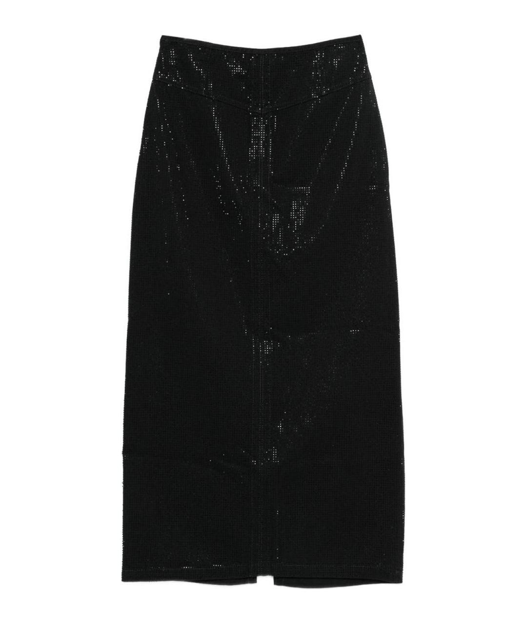 EMPORIO ARMANI Черная хлопковая юбка миди, фото 2