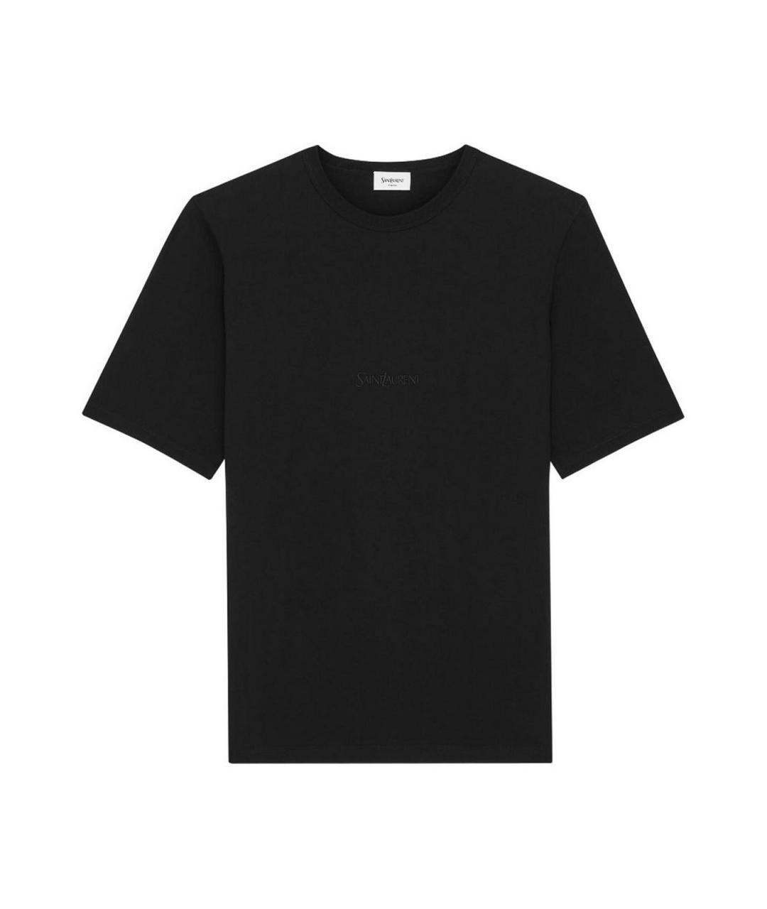 SAINT LAURENT Черная хлопковая футболка, фото 1