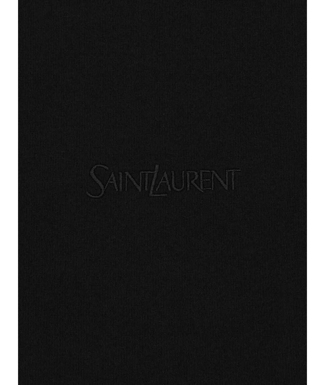 SAINT LAURENT Черная хлопковая футболка, фото 2