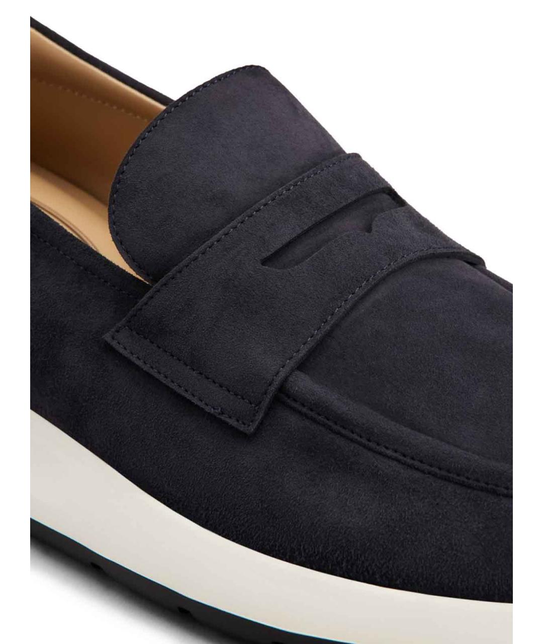 TOD'S Синие кожаные лоферы, фото 3