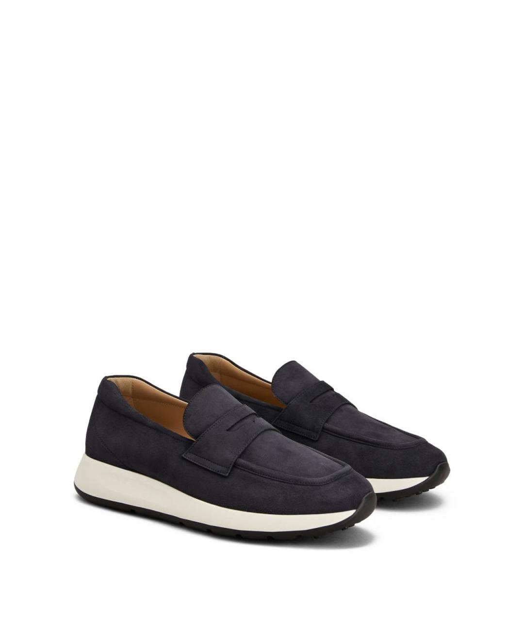 TOD'S Синие кожаные лоферы, фото 5