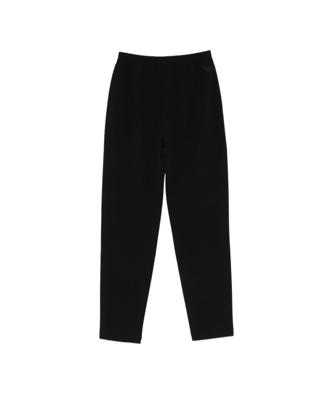 EMPORIO ARMANI Черные полиэстеровые брюки широкие, фото 2