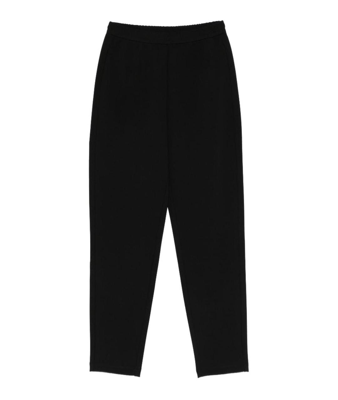 EMPORIO ARMANI Черные полиэстеровые брюки широкие, фото 1